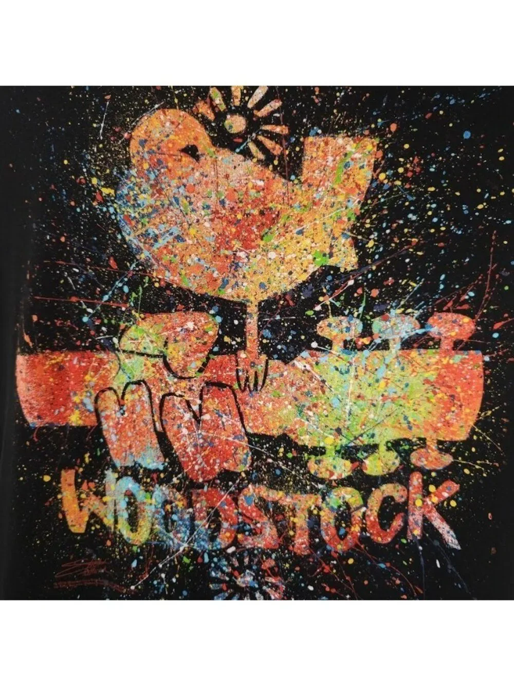 Woodstock Festival T Shirt Mens Size Large Black Stephen Fishwick Icons Art